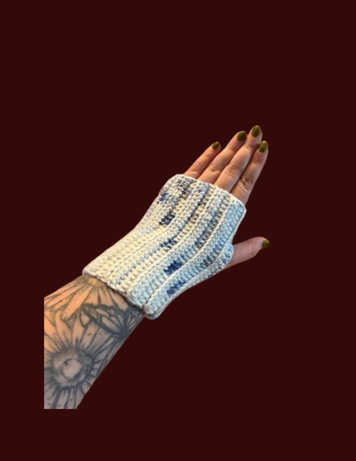 Blue Fingerless gloves